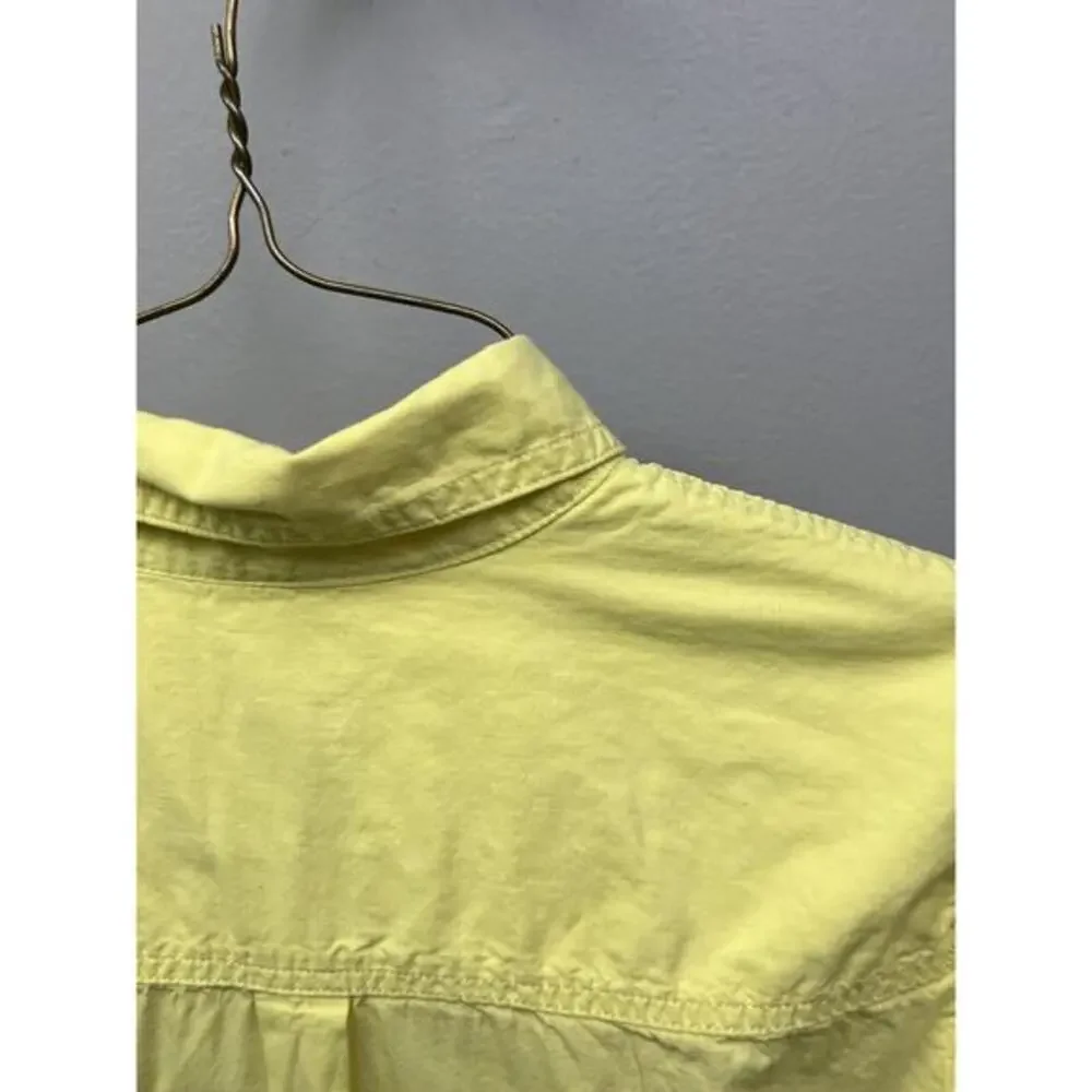 J Crew Popover Tunic Top Womens Size Extra Small Yellow Cotton‎ XS Casual